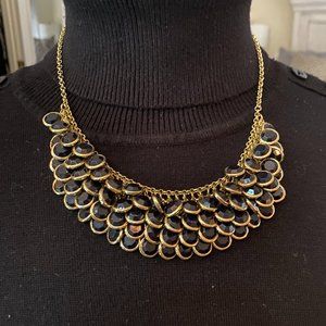 Talbots black and gold statement necklace